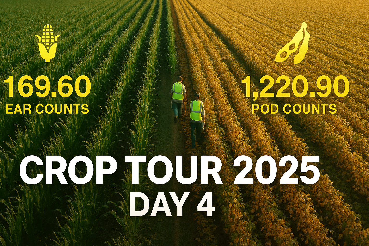 Kết quả khảo sát ngày 4 Midwest Crop Tour 2025 tại Mỹ